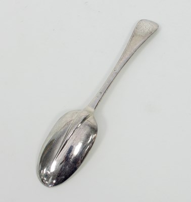 Lot 557 - An 18th Century silver rat tail spoon,...