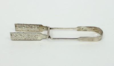 Lot 569 - A pair of silver asparagus servers, Joseph &...