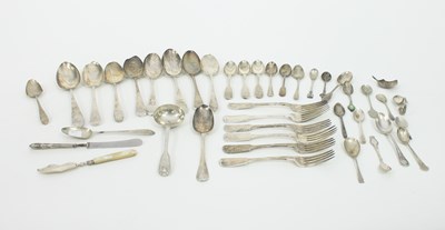 Lot 573 - A quantity of silver flatware, various dates...