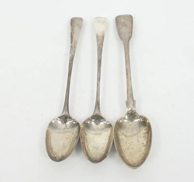 Lot 583 - A pair of George III silver basting spoons,...