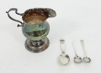 Lot 589 - A Georg Jensen silver jam spoon, a silver...