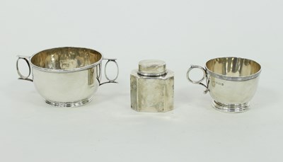 Lot 600 - A small rectangular silver tea caddy, London...