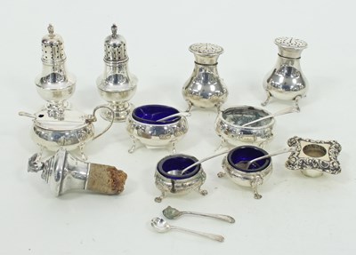 Lot 615 - A silver cruet set, GB & S, Sheffield 1924, of...