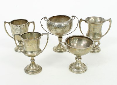 Lot 621 - Five silver trophy cups of Bihar Light Horse...