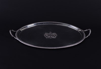 Lot 644 - A George III silver tray, Hannam & Crouch,...