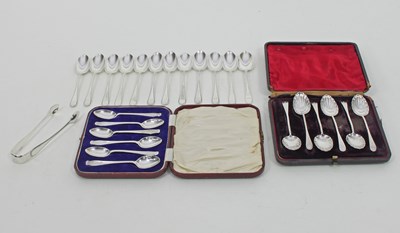 Lot 649 - A set of twelve Scottish silver teaspoons and...