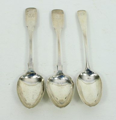 Lot 658 - Two Canadian silver table spoons, Savage & Son,...