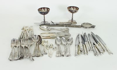 Lot 672 - A set of Kings pattern EPNS flatware, Mappin &...