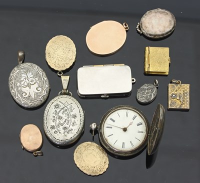 Lot 688 - A silver hunter pocket watch and a quantity of...