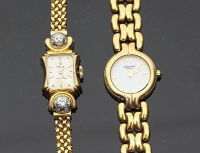 Lot 697 - A lady's 18ct gold cased Rolex cocktail watch,...