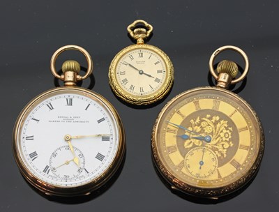 Lot 700 - A 9ct gold cased open-faced pocket watch, the...