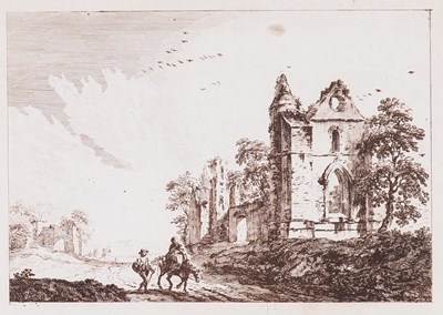 Lot 728 - After Paul Sandby/Landscape with ruins/sepia...