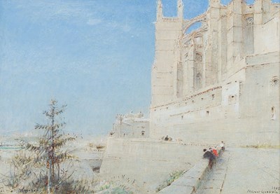 Lot 807 - Albert Goodwin RWS (British 1845-1932)/Palma,...