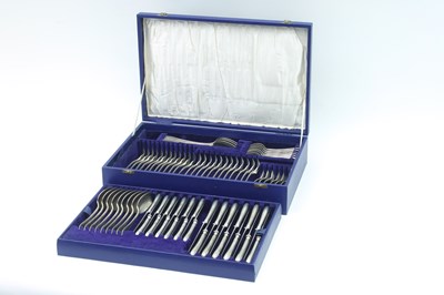 Lot 5 - A canteen of German silver flatware, M T...