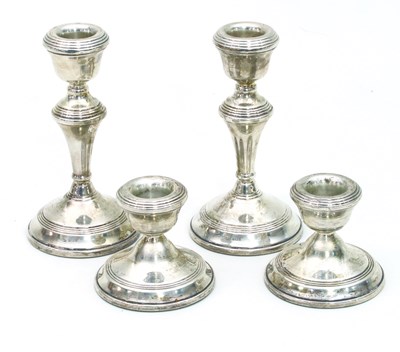 Lot 11 - A pair of silver candlesticks, Birmingham 1970,...