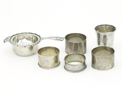 Lot 12 - A silver tea strainer and stand, Birmingham...