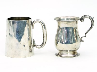Lot 13 - A silver half pint baluster mug, Birmingham...