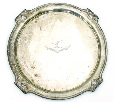 Lot 15 - A large silver salver, Walker & Hall,...