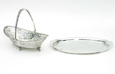 Lot 26 - A silver swing-handled basket, James Dixon &...