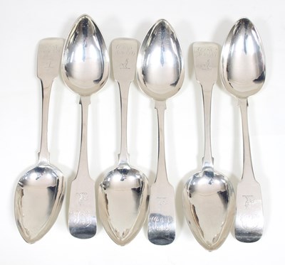 Lot 57 - A set of six Irish provincial silver table...