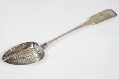 Lot 58 - An Irish silver dividing spoon, Richard Sawyer,...