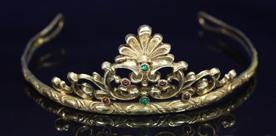 Lot 88 - A Russian silver gilt and gem set tiara,...