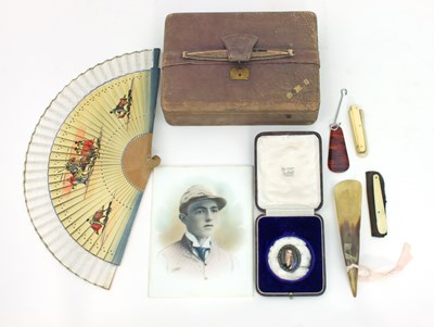 Lot 112 - An oval portrait miniature on porcelain,...