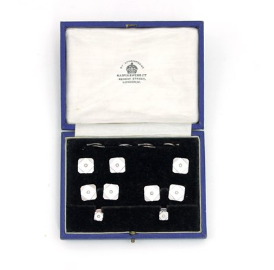 Lot 132 - A gentleman's mother-of-pearl dress set, each...