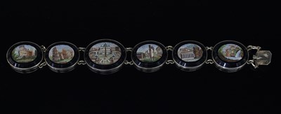 Lot 162 - An Italian micromosaic bracelet, the six oval...