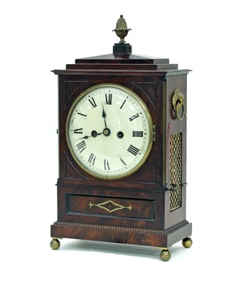 Lot 222 - A Regency mahogany bracket clock, the case...