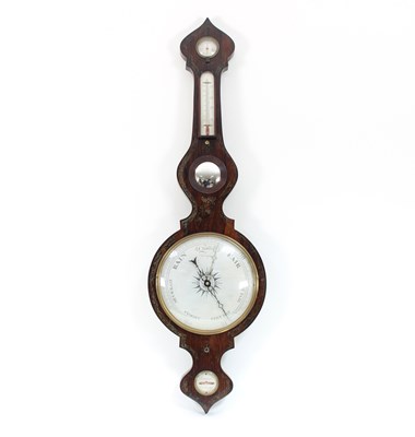 Lot 224 - A Regency rosewood barometer and thermometer...