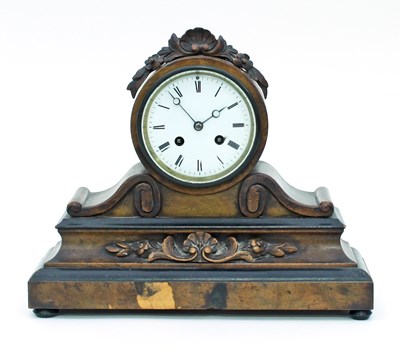 Lot 227 - A Victorian eight-day mantel clock, in a...