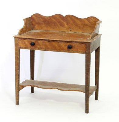 Lot 268 - A Victorian pine washstand with shaped gallery,...