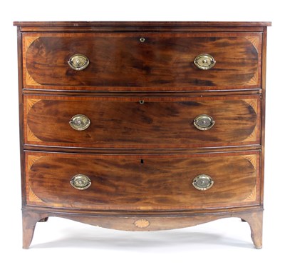 Lot 279 - A George III mahogany bowfront secretaire...