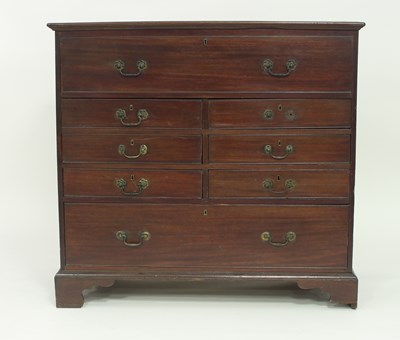 Lot 290 - A George III mahogany chest, circa 1780, the...