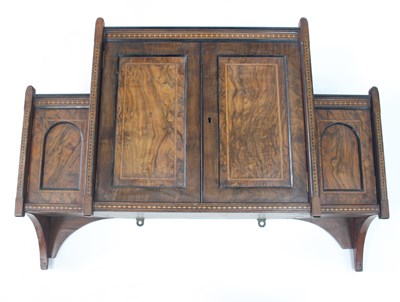 Lot 294 - A 19th Century walnut veneered breakfront wall...