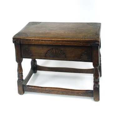 Lot 302 - A monk's oak stool, another stool, a pair of...