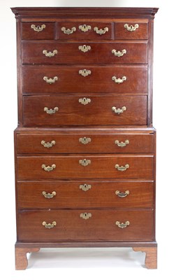 Lot 318 - A late 18th Century mahogany tallboy chest,...