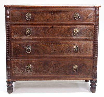 Lot 323 - A Regency mahogany chest of four graduated...