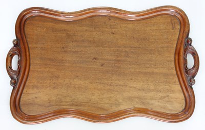 Lot 333 - A Victorian mahogany two-handled tray, 80cm wide