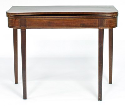 Lot 343 - A Georgian mahogany tea table, with satinwood...