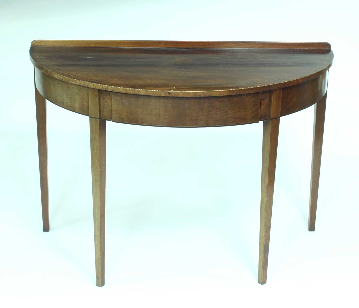 Lot 351 - A 19th Century mahogany D shaped table, with