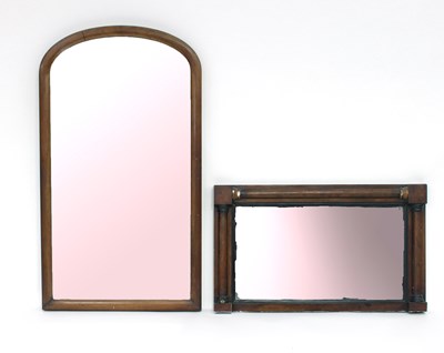 Lot 354 - A mahogany overmantel mirror, with turned...