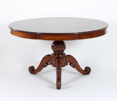 Lot 372 - A mahogany breakfast table, the circular top...