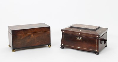 Lot 390 - A Victorian rosewood work box, with turned...