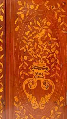 Lot 369 - A pair of early 19th Century Dutch marquetry three-panel two-fold screens