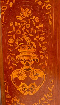 Lot 369 - A pair of early 19th Century Dutch marquetry three-panel two-fold screens