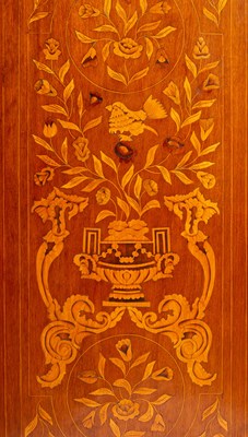 Lot 369 - A pair of early 19th Century Dutch marquetry three-panel two-fold screens