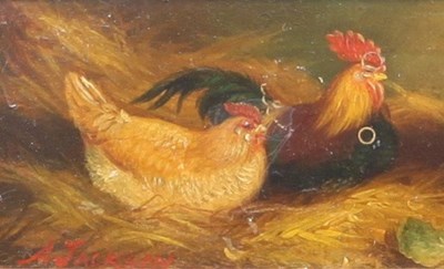 Lot 437 - A Jackson (British 19th Century)/Chickens in a...