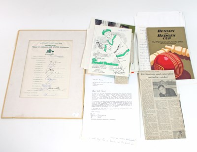 Lot 508 - A quantity of cricket memorabilia including a...